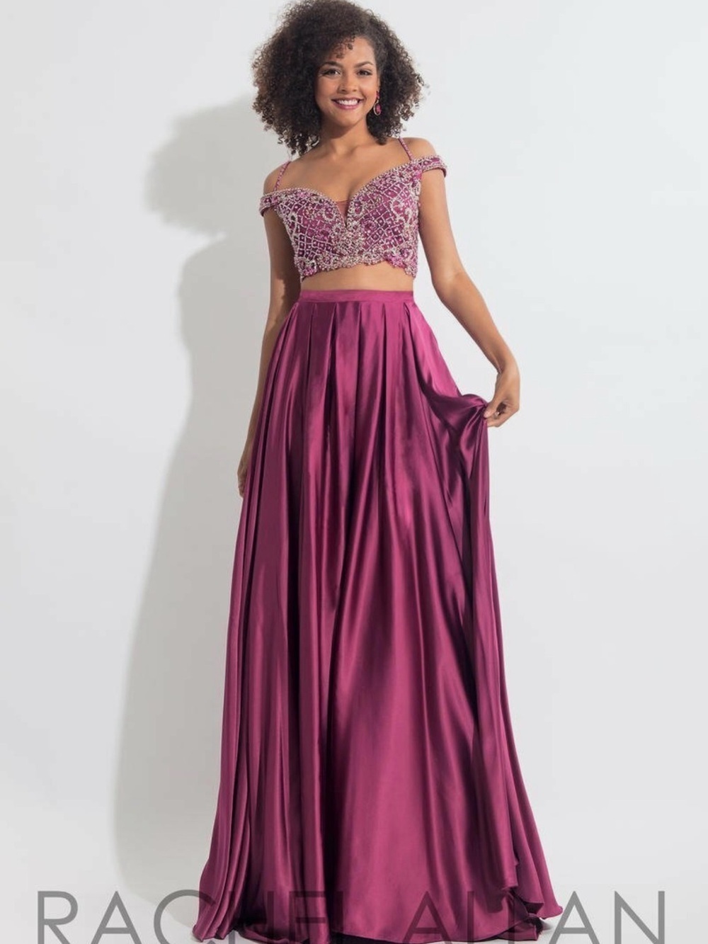 NWT RACHEL ALLAN 2 PIECE MAGENTA PROM DRESS PAGEANT FORMAL GOWN SZ 6 #6020 $598